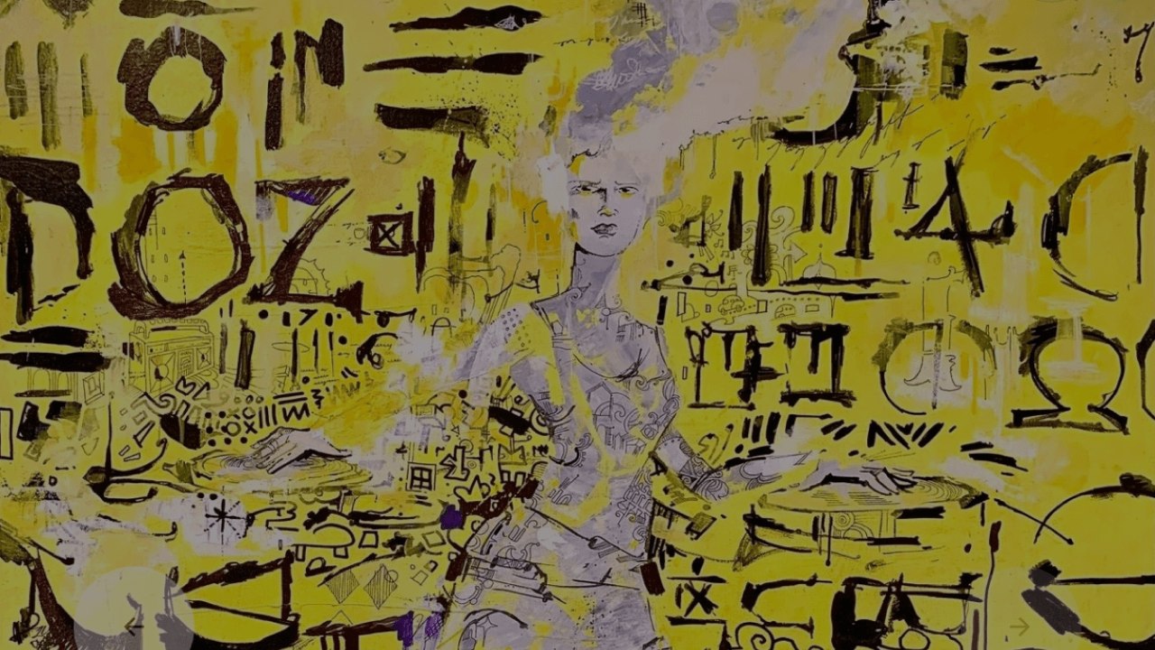 Abstract Mark Making Figure painting