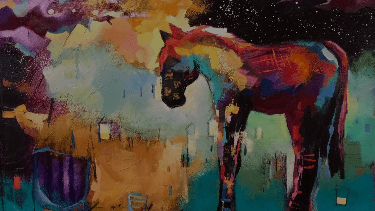Expressive Neon Animal in Acrylic painting
