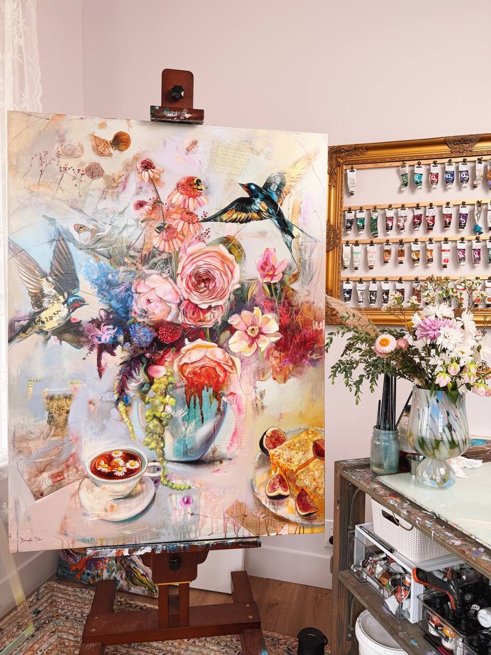 Large-scale original Milan painting with luminous layered color and a strong sense of movement